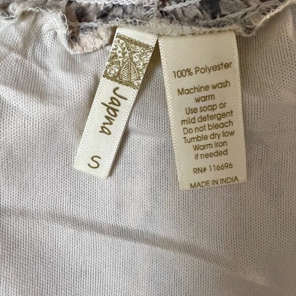 Japna Snake Print High Neck Sleeveless Elastic Waist Ruffle Top Size Small - Picture 6 of 6